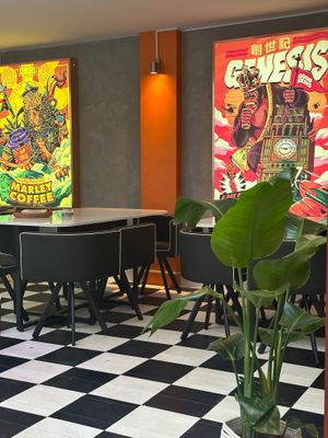 The Sanctuary dining room at the rear  at Genesis Plant Based Alchemy in North London