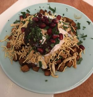 Aloo chat at Genesis Plant Based Alchemy in North London