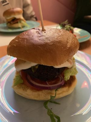 Burger at Genesis Plant Based Alchemy in North London