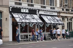 From the outside at Genesis Plant Based Alchemy in North London