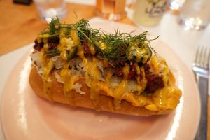 Reuben Dog at Genesis Plant Based Alchemy in North London