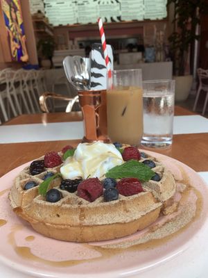 Breakfast Waffles 😍 at Genesis Plant Based Alchemy in North London