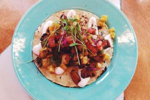 Smoked Chorizo Tacco at Genesis Plant Based Alchemy in North London