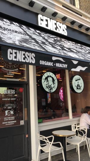 Front of restaurant  at Genesis Plant Based Alchemy in North London
