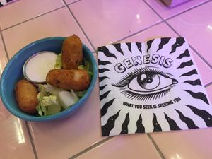 Cheese sticks  at Genesis Plant Based Alchemy in North London