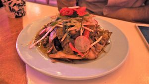 Char Kway Teow [£9.50] – Brown rice noodle & stir fried vegetables with spicy black bean sauce at Genesis Plant Based Alchemy in North London