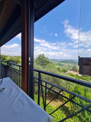 View from our table at Trattoria al Pirio in Torreglia