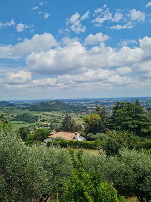 View from the restaurant at Trattoria al Pirio in Torreglia