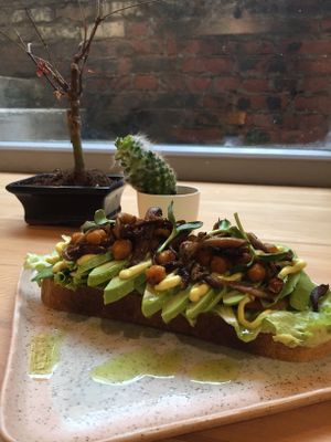 Avocado toast  at Stars Coffee in Riga