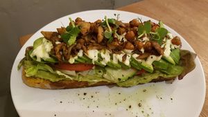 Avocado toast at Stars Coffee in Riga