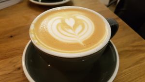 Cappuccino with oat milk at Stars Coffee in Riga