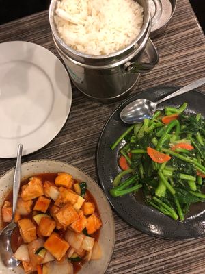 garlic kailan and tofu at Hometown's Kitchen in Coogee