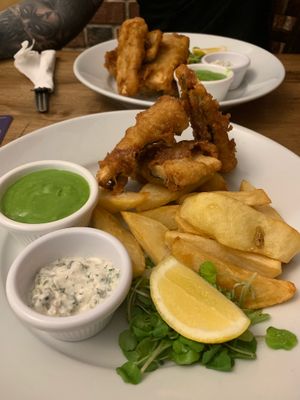 Best vegan fish and chips  at Bread & Bitter in Nottingham