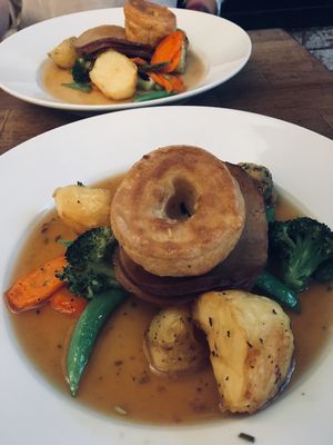 Vegan Sunday roast! Check the Yorkshire pud! at Bread & Bitter in Nottingham