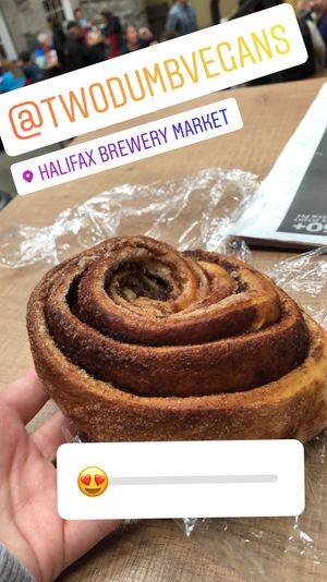 Giant cinnamon bun! at The Mediocre Bakery in Halifax