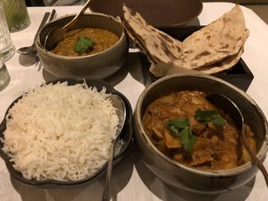Daal Tadka and Aloo Tama Bodi with rice and roti   at Ashoka in Amsterdam