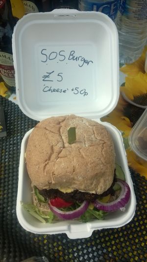 SOS burger at Sun of Seitan in Newcastle Upon Tyne