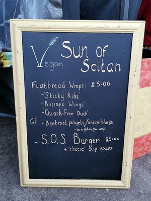 Menu at Sun of Seitan in Newcastle Upon Tyne