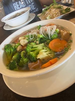 Veggie Pho with VEGAN broth at Little V's Vietnamese Bistro in Katy