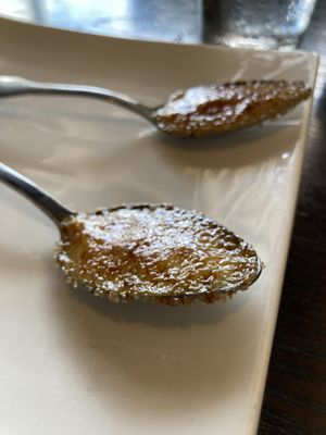 Complimentary dessert! *the server forgot we were vegan so these had egg and we didn’t eat them, but we appreciated the gesture! at Little V's Vietnamese Bistro in Katy