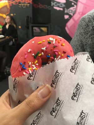 Strawberry Doughnut  at Frost Burgers in Liverpool