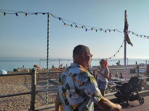 View whilst queuing to place our order at Goat Ledge in Hastings