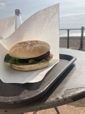 Crispy tofu bap in the sun  at Goat Ledge in Hastings