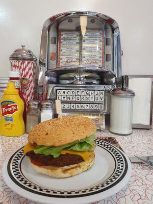 Burger at American Dream Diner in Geneva