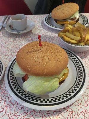 Vegan ‘cheese’ burger at American Dream Diner in Geneva