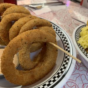 Onion rings at American Dream Diner in Geneva