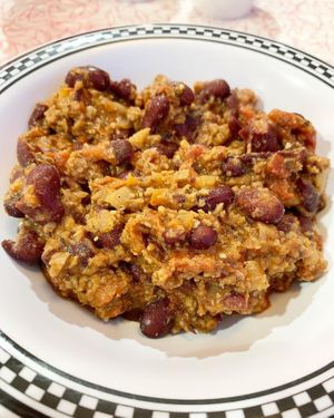 Vegan chili at American Dream Diner in Geneva