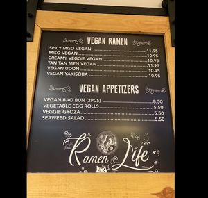 Vegan Menu   at Soho Ramen  in Riverside