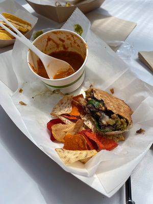 The tomato basil soup was divine. I would highly recommend the Thai peanut wrap also   at First Bite in Ann Arbor