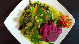 Green Power - Our completely original vegan recipe perfect between yoga classes at the yoga barn. Assorted vegetables boiled lightly and topped with a green reduced sauce. GF meal! at Ayo Vegan - Peliatan in Ubud