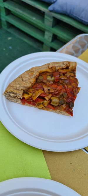 Pie with grilled peppers - delicious at Clorophylla Veg & Bio Shop in Pisa