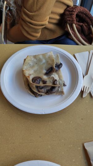 Mushroom lasagna at Clorophylla Veg & Bio Shop in Pisa