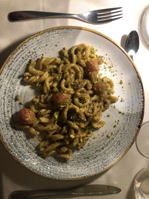 Selbstgemachte Pasta des Hauses, nicht auf der Karte.  at Sal8 in Agrigento