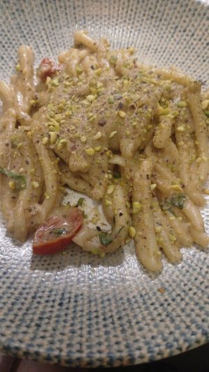 Home made pasta with pistacchio at Sal8 in Agrigento
