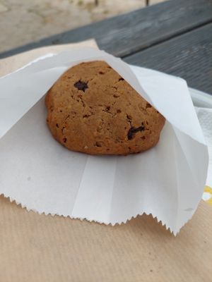 vegan cookie with pumpkin and chocolate chips at Furna in Sofia