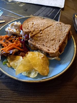Hummus with Roasted Veg sandwich! at Sherlocks in Whitby