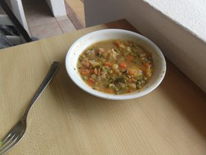 Vegetable soup at Isola Smeraldo in Lignano Sabbiadoro