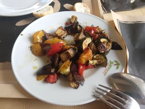 Grilled vegetables at Isola Smeraldo in Lignano Sabbiadoro