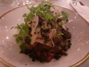 Roasted mushrooms with cranberries. at Urban Deli - Sveavägen in Stockholm