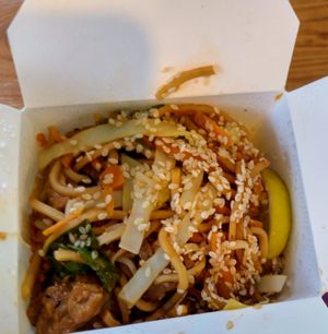 Yaki soba with seitan at Malay Kitchen in Kinsale