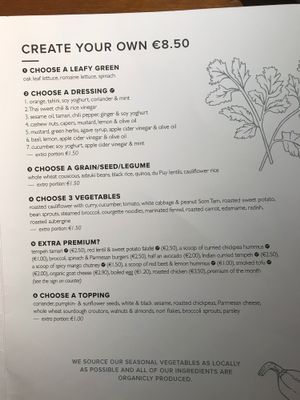 Menu (August 2018) at SLA - Haarlemmerdijk in Amsterdam