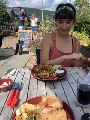 Cauliflower popcorn special and roasted veg sandwich  at The Watermill Cafe in Aberfeldy