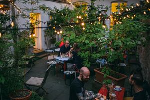 Backyard atmosphere at night.  at Pure Note in Dusseldorf