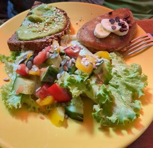 stullen with avocado and part of the pancakes ;) at Pure Note in Dusseldorf