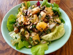 Potato oven vegetable salad with apple at Pure Note in Dusseldorf