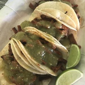 Vegan Tacos with verde sauce and no onions or cilantro.....  at Mami Cheli's in Menlo Park